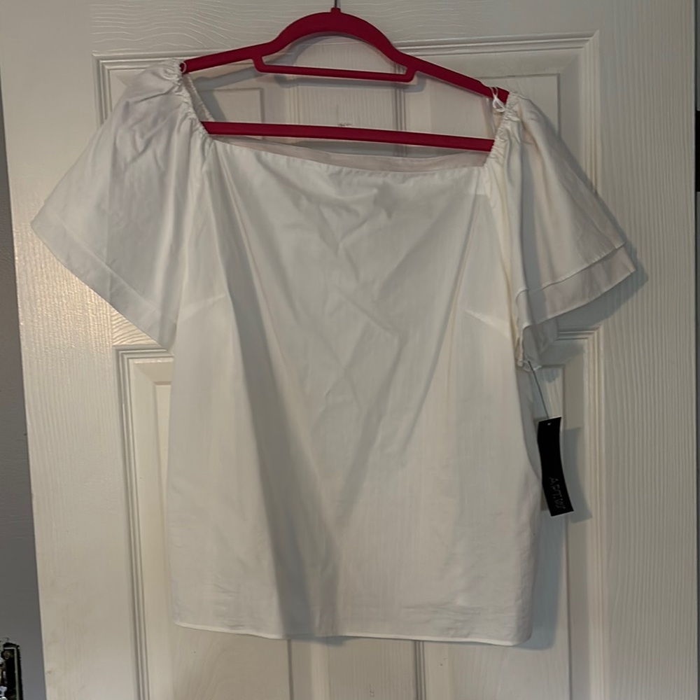 Apt. 9 White Short Sleeve Boxy Blouse